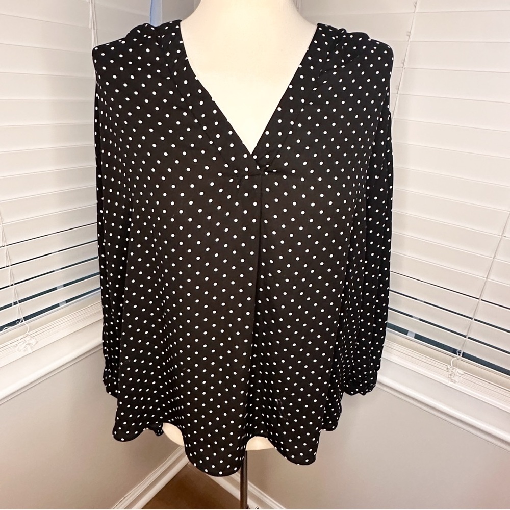 Grace Black and White Long Sleeve Boxy Blouse